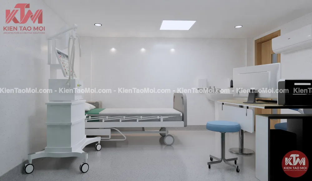 Phòng cấp cứu nội thất phòng điều trị đa khoa, giường cấp cứu máy theo dõi