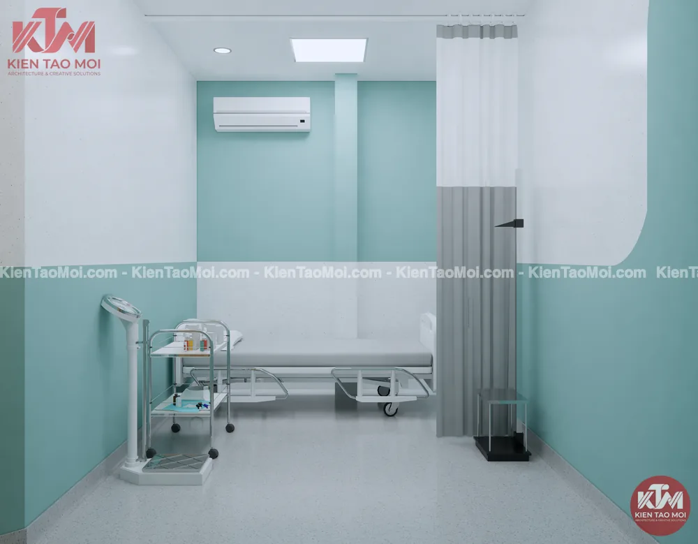Phòng khám ngoại lầu 2 phòng khám đa khoa, rèm ngăn cân sức khỏe