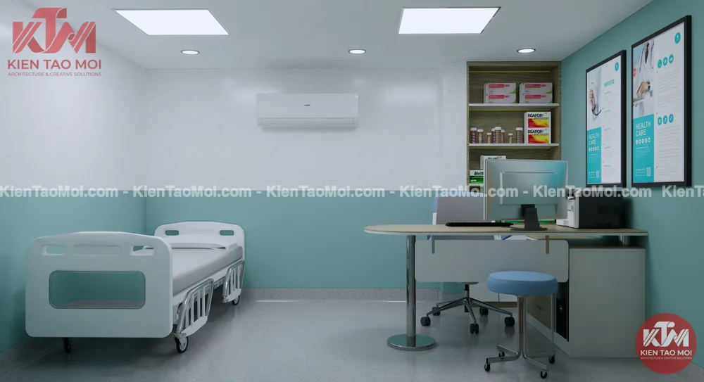 Phòng khám ngoại thiết kế phòng khám đa khoa, bàn bác sĩ poster