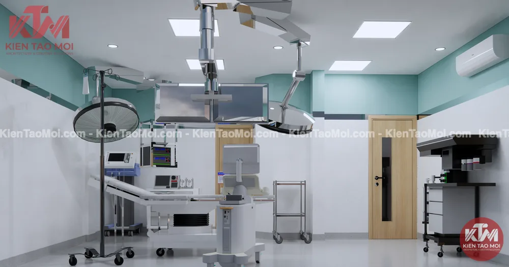 Phòng Phaco thiết kế phòng khám đa khoa, toàn cảnh khu mổ