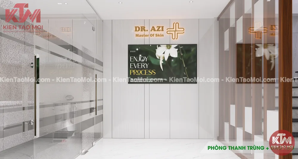 Phòng đào tạo thiết kế phòng khám da liễu sau vách kính mờ
