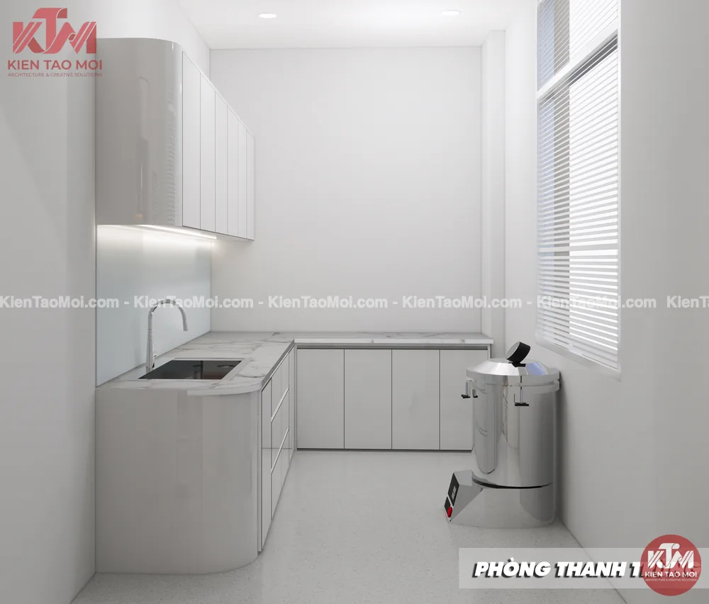Phòng thanh trùng nội thất phòng khám da liễu Phòng thanh trùng nội thất phòng khám da liễu, nồi hấp tiệt trùng