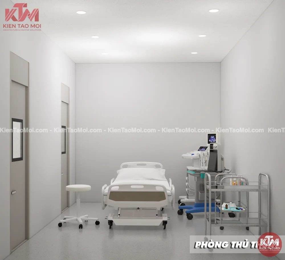 Phòng thủ thuật thiết kế phòng khám da liễu Phòng thủ thuật thiết kế phòng khám da liễu, giường y tế