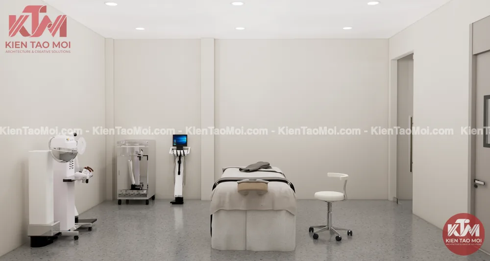 Thiết bị điều trị trong thiết kế phòng khám da liễu, phòng thủ thuật